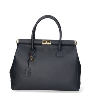 Bolso de mano de mujer de dos compartimentos con bandolera extraíble. Producto artesanal italiano en piel genuina dólar. Hecho en Italia