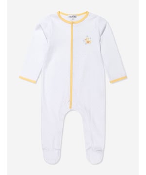 Introduce your little one to luxury with the Baby Rubber Ducky Embroidered Babygrow in White by Magnolia Baby. Crafted to delight both baby and parent, here are the essential features: Breathtaking Design: Adorned with a charmingly embroidered rubber ducky, the playful feature transforms this babygrow into a stylish statement piece. High-Quality Fabric: Made from the softest, premium grade organic cotton to ensure extraordinary comfort and breathability for your baby's sensitive skin. Unisex Appeal: Gracefully designed in a neutral white tone, it's an ideal addition to your baby boy's or girl's wardrobe. Ultimate Comfort: With easy snap fasteners, diaper changes become a breeze while ensuring your baby stays comfy and happy.Rediscover luxury for your baby, elevate their wardrobe with the Baby Rubber Ducky Embroidered Babygrow. Shop now to let your baby enjoy exceptional comfort in style!