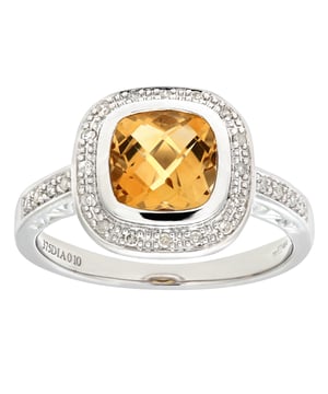 9K (375) Yellow & White Gold: 2.3gr; # Diamond: 0.1ct; # Citrine: 1.35ct