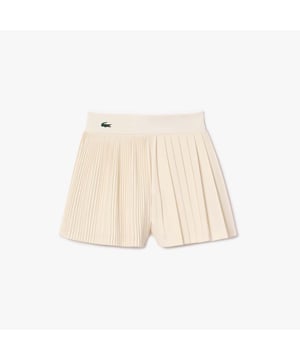 Womens Lacoste Sport Pleated Lined Tennis ShortsStay elegant on the courts with these shorts  tried and tested by Lacoste players. Designed for tennis  with integrated undershorts and two pleats for the perfect blend of style and technical prowess. Made from stretch fabric for full freedom of movement.This item runs small. We advise you to take one size larger than your usual size.-  Recycled polyester taffeta - Integrated shorts - Double pleated - Tested by tennis players  - Silicone crocodile on waistband - Main fabric: Polyester (100%) - Integrated shorts: Polyester (82%)  Elastane (18%) - Wristband: Polyester (82%)  Elastane (18%)- Ref: GF7474-AVX