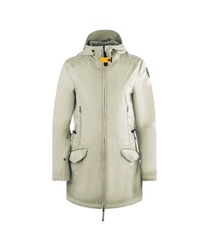 Blijf warm en stijlvol in het beige Parajumpers jack. Dit luxe beige damesjack is gemaakt van lichtgewicht materiaal dat beschermt tegen de elementen. Geef stijl niet op voor comfort - maak een statement!, Parajumpers Morgana-jack, Twee verborgen zakken met ritssluiting aan de voorkant, PJS-patch op de linkermouw, Centrale ritssluiting, Parajumper Beige-jas, Voering: 100% polyester, Vulling: 60% polyester, 40 % Polyamide, normale pasvorm, parka met capuchon, regenjas, beige jas