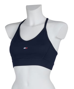 76% Polyester, 24% Elasthan; Tommy Hilfiger Sport-BH; Modell: S10S100969 DW5; Hochwertige Verarbeitung; Gepolsterte Brust; Tommy Hilfiger Logo-Details