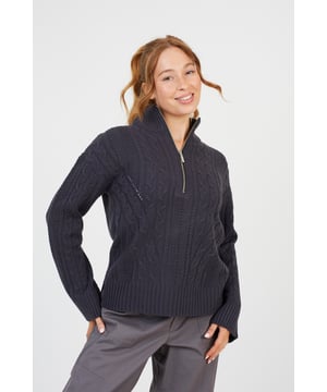 Introducing this half zip cable knit jumper from Brave Soul, the perfect addition to your wardrobe. This comfy yet stylish design features all over cable knit and a high neck with half zip fastening. Throw on over any casual outfit for an effortless daytime look. Model wears UK size S.