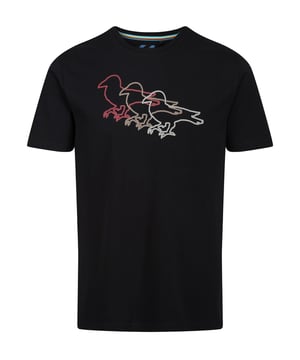 Update your casual looks with this laid-back Modern Amusement tee featured in the sustainable conscious cLAssics range. It is cut from a soft organic cotton and is detailed with a crow stencil chest print. This piece is completed with the brands iconic crow embroidery on the right sleeve. Iconic Modern Amusement crow embroidery. Iconic Modern Amusement multi coloured trim tape. Organic cotton. Modern Amusement crow stencil chest print.