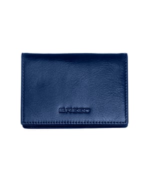 Longitud: 75 mm; Ancho: 107 mm; Altura: 19 mm; Material: cuero genuino; Color azul; Bolsillos: 1; Titulares de tarjetas: 4; Doble pliegue: Sí; Bloqueo RFID: Sí