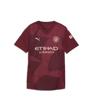 PRODUCT STORY: City represents constant movement, on and off the pitch. With the 2024/25 Third Kit, we pay tribute to a club symbol thats been there through it all, across three stadiums, many generations, and countless moments that gave new meaning and importance to the game. The ship from the Man City?crest?is transformed into an all-over graphic that represents the past, present, and future of a club thats never not moving. FEATURES & BENEFITS: dryCELL: Performance technology designed to wick moisture from the body and keep you free of sweat during exercise; As part of the RE:FIBRE program, this garment is made of at least 95% recycled material from textile waste and other used materials. DETAILS: Regular fit; 170 gsm, Jacquard; V-neck; Short sleeves; Official team branding. Our model is 175 cm tall and is wearing size S UK.