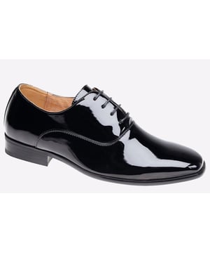 Be sure to keep your outfit looking the part whilst also giving you a stand out look no matter if you pair them with a suit or jeans.- High Shine synthetic upper
- Lace up closure
- Comfort footbed
- Raised heel
- Durable rubber outsole