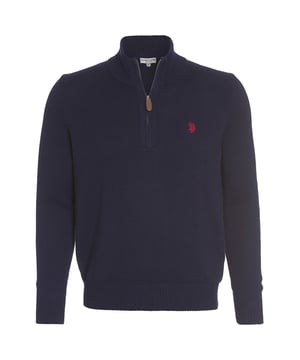 Hochwertiger und langlebiger Herren Pullover mit Reißverschluss von der Marke U.S. Polo Assn. – Passt perfekt auf die Jeans, den Anzug oder die Stoffhose- Für viele Anlässe geeignet - Pulli - Herren Troyer für Herbst / Winter und den Frühling