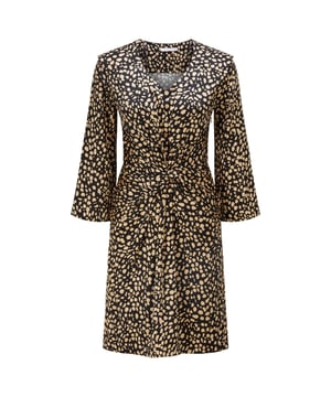 Constructed with long sleeves and a V neckline for a classic look  it features elasticated hems for a comfortable fit. This dress is an all over print design with a signature logo and is complete with BOSS branding.