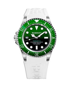 Bobroff BF0002ibvBF - Reloj para hombre automático acero inoxidable• material: acero inoxidable• cristal: saphir• pulsera: goma• correa: plata verde• resistencia al agua: 1000 m (100 ATM)• tamaño de la caja: 44 mm