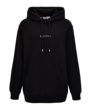 This hoodie is adorned with an embroidered Lanvin logo on the chest. An iconic detail that perfectly highlights the hoodie's soft and comfortable fleece. Designed with a straight cut, this unisex hoodie will add a touch of simple and elegant style to any casual look.