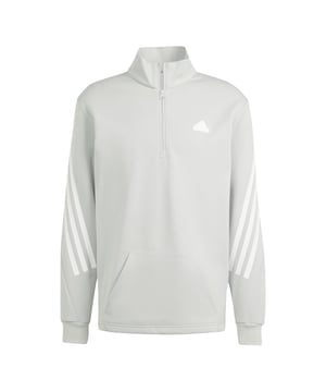 Men's adidas Future Icons 3-Stripes Half-Zip Sweatshirt. Iconic style meets everyday comfort. This adidas half-zip sweatshirt surrounds you in a soft cotton blend marked by the brand's signature 3-Stripes. Ribbed cuffs and a mock neck provide some structure, allowing the clean lines and minimalist design to shine through. Whether you're enjoying a casual day out or chilling at home, the relaxed feel never quits. By choosing recycled, we are able to reuse materials that have already been created, which helps to reduce waste. Renewable materials choices will help us to remove our reliance on finite resources. Our products made with a blend of recycled and renewable materials feature at least 70% total of these materials.- A half-zip made in part with a blend of recycled and renewable materials.- Regular fit.- Mock neck.- 64% Cotton, 36% Polyester (Recycled).- Kangaroo pocket.- Ribbed cuffs.- Contains a minimum of 70% recycled and renewable content. Ref: IR9182.