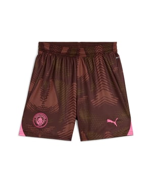 PRODUCT STORY : Defend your goal like Manchester City's finest in these official 24/25 goalkeeper shorts. Lightweight, breathable and cut for action, they feature our moisture-wicking dryCELL fabric to keep you feeling cool, comfortable and focused. FEATURES & BENEFITS :  dryCELL: Performance technology designed to wick moisture from the body and keep you free of sweat during exercise. As part of the RE:FIBRE program, this garment is made of at least 95% recycled material from textile waste and other used materials.  DETAILS :  Regular fit. 170 gsm, Jacquard. Medium rise. Official team branding. PUMA branding details. PUMA Youth: Recommended for older kids between 8 and 16 years.  Our model is 148 cm tall and is wearing size  152 RUS.