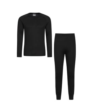 Stof: Zachte aanraking. Ontwerp: Ribben. Hals: Crew Neck. Mouwtype: Met lange mouwen. Stoftechnologie: Ademend, Warmtebehoud, Hoge Warmte, Isotherm, Lichtgewicht, Vochtafvoerend, Sneldrogend. Geboeide enkel. Inhoud: 1 Broek, 1 Top.