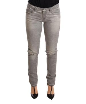 Merk: ACHT  
Materiaal: Katoen  
Kleur: Grijs gewassen  
Pasvorm: Slim  
Sluiting: Rits en knoop  
Model: Lage taille skinny denim  
Kenmerken logo-details  
Oorsprong: Made in Italy  
Geslacht: Dames  
Materiaal: Katoen