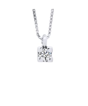 Solitaire Diamond Necklace 0050 Cts (1 x 0050 CTS) - Quality HSi (Color H - Quality Si1) - Chain Venetian White Gold 375 duizendste - Lengte: 42cm - 2 jaar garantie - Wordt geleverd in een koffer met een certificaat van echtheid en een internationale garantie - Al onze juwelen zijn gemaakt in Frankrijk.