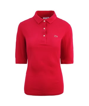 Lacoste Poloshirt met korte mouwen voor dames in roze katoen PF5381 WS3