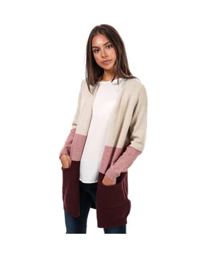 Only Queen damesvest met kleurblokken, zandkleurig.<br /><br />- Open voorkant.<br />- Lange mouwen.<br />- Zakken in de zijnaad.<br />- Ribboorden.<br />- Kleurvlakken.<br />- Losse pasvorm.<br />- 50% viscose, 27% nylon, 23% polyester.<br />- Ref: 15158746B