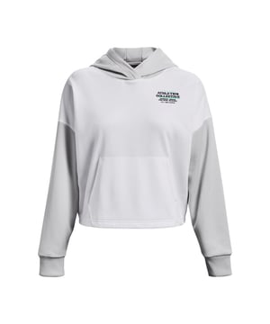Armour Fleece® is light  breathable & stretchy for warmth that still lets you move- Soft inner layer traps heat to keep you warm & comfortable- Front kangaroo pocket- Drop hem shoulder