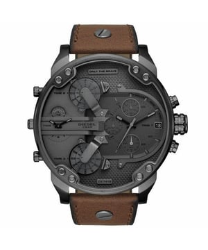 Brand:DieselModel:DZ7413Barcode Number:698615129416Gender:Men'sCase Size:Case Size: 57 mmCase Colour:Case Colour : SmokedCase Material:Case Material : SteelDial Colour:Dial Colour : GreyBand Material:Band Material : SkinBand Colour:Band Colour : BrownMovement:QuartzChronograph:NoWater Resistance:3 ATM