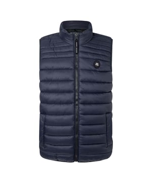 Steppweste für Herren von der Marke Pepe Jeans. Aus der Serie BALLE GILLET ohne Ärmel. Einfarbiges Modell mit Reißverschluss und seitlichen Einschubtaschen.