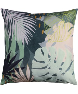 Featuring a bold and abstract design of palm leaves. There is a fully reversible design in pastel pinks and bright green's will instantly freshen up your outdoor space.