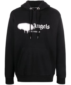 Palm Angels Flame Eagle Oversized Hooded Sweatshirt White