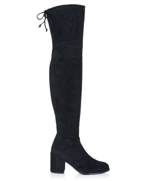 100% Leder; Stuart Weitzman TIELAND Stiefel ;  Modell: S3355 BLK;  Hochwertig verarbeitet;  Weiches Veloursleder;  Schnürung am Schaft;  Runde Kappe;  Absatzhöhe: 7,5 cm;  Schafthöhe: 58 cm;  Stuart Weitzman Logodetails