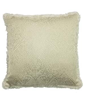 Elegant and luxurious, the Coco cushion features a shimmering silk-look jacquard design and the softest ruffle fringe trim. Style in front of pillows on the bed, or on any sofa or chair for instant opulence.