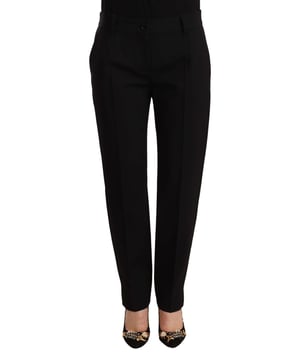 Hermoso, nuevo con etiquetas  
Silueta ajustada con pliegues marcados  
Hecho de 96% lana virgen y 4% spandex  
Color: Negro  
Cierre de cremallera y botón  
Detalles del logo  
Hecho en Italia  
Material: 96% lana virgen 4% spandex