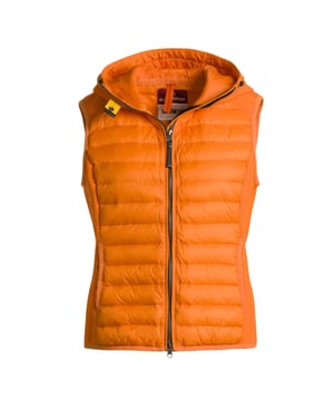 Blijf warm en stijlvol in de Parajumpers Oranje Gilet. Deze luxe damesbodywarmer is gemaakt van lichtgewicht, geisoleerde stof die warmte vasthoudt en beschermt tegen de elementen. Geef stijl niet op voor comfort - maak een statement! Vulling: 100% eendendons, bovenmateriaal: 100% polyamide, normale pasvorm, ritssluiting, zonoranje, effen bodywarmer, oranje bodywarmer