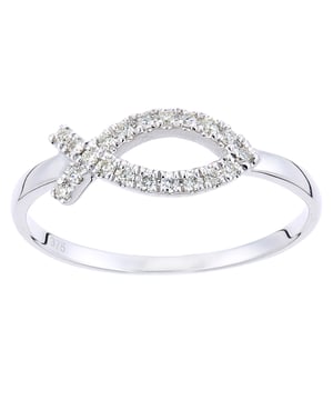 Oro blanco de 9 quilates (375): 0,87 g; # Diamante: 0.1ct