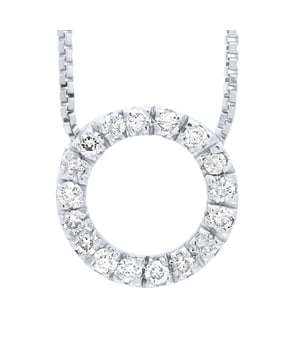 Necklace - Diamonds 0,08 Cts - White Gold - HSI Quality - Length 42 cm, 16,5 in - Our jewellery is made in France and will be delivered in a gift box accompanied by a Certificate of Authenticity and International Warranty