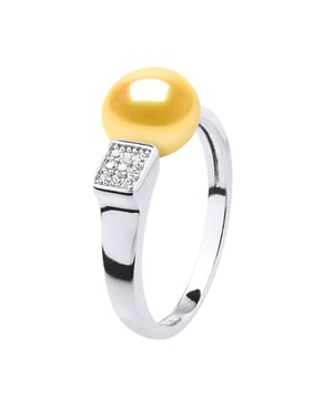 Ring Rush Echte zoetwaterparels Ronde 9-10 mm - Quality AAAA + - COLORI GOLD - effenen zirkoonoxide - Verstelbare vanaf maat 48 Grootte 62-925 duizendste rhodium - 2 jaar garantie op fabricagefouten - Geleverd in zijn geval een certificaat authenticiteit en een Internationale Garantie - Al onze juwelen zijn gemaakt in Frankrijk.