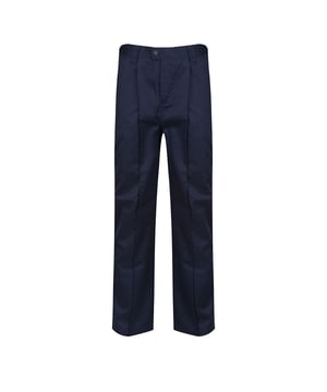 65% Polyester, 35% Cotton. Design: Plain. Fastening: Button, Zip. Belt Loops. Length: Ankle. Pockets: 2 Side Pockets, 1 Back Pocket.