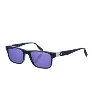 Zonnebril met acetaat montuur.
 Kleur zwart-grijs
 Ovaal van vorm.
 Donkerblauwe glazen
 Acetaat veren.
 100% UV-bescherming.
 Antireflecterende kristallen.

 Afmetingen: Lenshoogte: 40 mm, Lensbreedte: 55 mm, Brug: 17 mm, Poten: 145 mm.

 Reiniging en onderhoud:
 -Reinig de bril met water en zeep (neutraal).
 - Gebruik geen vuile of schurende doekjes, die kunnen de eigenschappen van de filters veranderen.
 - Gebruik alleen originele accessoires en reserveonderdelen.
 Afmetingen: Lenshoogte: 40 mm, Lensbreedte: 55 mm, Brug: 17 mm, Tempels: 145 mm.
 Samenstelling: Acetaat
 Onderhoud:
Reiniging en onderhoud:
 -Reinig de glazen met water en zeep (neutraal).
 - Gebruik geen vuile of schurende doekjes, die kunnen de eigenschappen van de filters veranderen.
 - Gebruik alleen originele accessoires en reserveonderdelen.