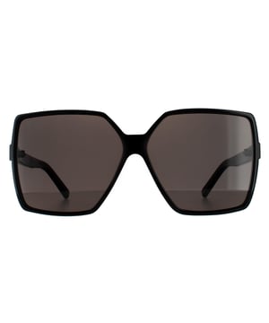 Saint Laurent Square Womens Black Grey Sunglasses Saint Laurent are a super oversized square design crafted from lightweight acetate with Saint Laurent engraved logos on the temples..