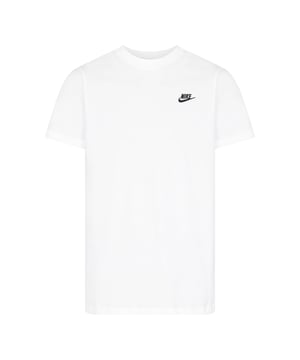 A SMART CHOICE FOR YOUR DAILY ROTATION.

The Nike Sportswear Club T-Shirt is made with our everyday cotton fabric and a classic fit, for a familiar feel right out of the bag.An embroidered Futura logo on the chest provides a signature Nike look.

Benefits
The classic-fit tee silhouette has a relaxed feel down through the body and hips.
Everyday cotton fabric feels soft and lightweight.

Product Details
Standard fit for a relaxed, easy feel
Fabric: 100% cotton
Machine wash
Imported
Colour Shown: White/Black
Style: AR4997-101