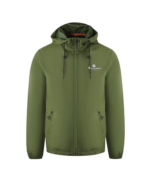Aquascutum London Logo Army Green Active Windbreaker Jacke. Diese Aquascutum Army Green Windbreaker Jacke hat ein Markenlogo auf der Brust. Das Windbreaker-Gewebe bietet hervorragenden Schutz vor den Elementen. Zentraler Reißverschluss, Reißverschlusstaschen, normale Passform. Markenlogo auf der Brust, Aktive Jacke, Mantel mit Kapuze. Dünner Mantel, Ziehen an der Kapuze, 100% Polyester. Style Code: JK001 06