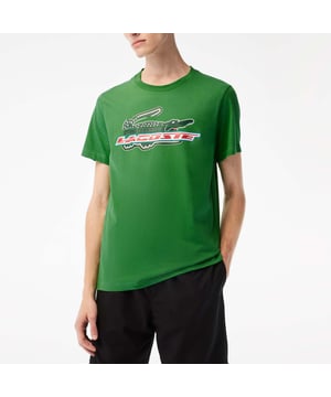 Men’s Lacoste Sport Regular Fit Organic Cotton T-shirt - Regular fit  straight cut: Active styling. Ultra-dry technology: Quick drying. Crocodile logo print: Strikes fear into the hearts of your opponents. Silicone crocodile badge: The sign of an athlete. Organic cotton jersey: Grown without GMO or chemical products.- Ref: TH5156-L94