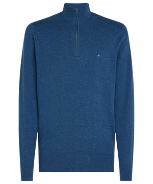Made from organic cotton with a touch of cashmere, this mock-neck jumper with subtle signature detailing is an elevated wardrobe staple.
 
Highlights
• Organic Pima cotton cashmere blend
• Mock neck
• Half-zip
• Rib-knit collar, cuffs and hem
• Tommy Hilfiger branding
• Tommy Hilfiger flag embroidery on chest
 
Shape & fit
• Regular fit
 
Composition & care
• 50% organic cotton, 45% cotton, 5% cashmere
 
Style
MW0MW28049