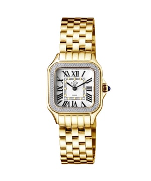 Drape wrists in romantic, decadent timepieces inspired by the fashion capital of the world.
The Milan Collection combines precision Swiss quartz craftsmanship with signature, effortless Italian style. This luxe series of watches by GV2 stuns with timeless sophistication and delicate details.
Eye-catching diamonds are expertly imbedded in a square shaped dial. The breathtaking diamond cut bezel gleams against a sapphire crystal face. Available in a supple patent leather band in an array of distinctive colors or in an elegant stainless-steel bracelet, ion-plated in rose or yellow gold.
Each exquisite timepiece from the Milan Collection is a tribute to iconic, exceptional Italian fashion.
GV2 12112B Women's Milan Diamond Swiss Quartz Watch
GV2 Women's Swiss Watch from the Milan Collection
27.5 mm Square IP Light Yellow Gold Case/Push Pull Crown with Blue Cabochon Stone
Diamond Cut Bezel, Crisp White Dial with 12 Diamonds
IP Light Yellow Gold Bracelet With Deployment Buckle
Anti-reflective Sapphire Crystal
Water Resistant to 50 Meters/5ATM
Swiss Quartz Movement Ronda 762