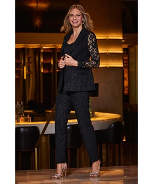 REASONS TO BUY:

Not your usual black trousers
Crafted from luxurious lace
Tapered legs for a chic silhouette
They'll take you from day to night
Style with a silky cami and strappy heels
Add the matching blazer for maximum impact

Inside leg to fit: Short 29" | Regular 31" | Long 33"