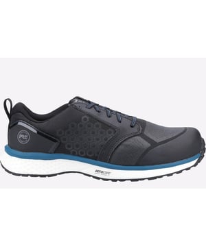 Reaxion safety-toe men's work shoes feature anti-fatigue and Aerocore technologies for the ultimate in all-day comfort and support.
- Breathable and moisturewicking lining with anti-microbial treatment for odour control
- Non-marking TPU compound and versatile lug design grips surfaces from slick floors to uneven terrain
- TPU-wrapped midsole delivers maximum energy return while resisting rips, abrasions and scuffs
- Anti-Fatigue Technology polyurethane footbed for shock absorption and energy return
- Non-Metallic puncture resistant puncture plate
- Composite Safety Toe Powered by Carbon Shield technology
- The ReBOTL material in this shoe contains at least 50% recycled PET