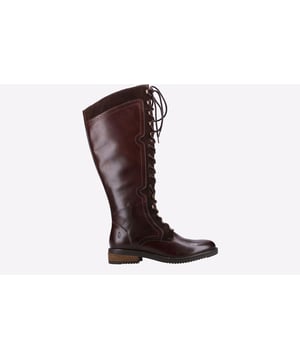 De Rudy is een hoge dameslaars van Hush Puppies met brogue-details. Bovenwerk van leer en suède, vetersluiting voor de perfecte pasvorm met elastiek aan de binnenkant voor extra rek en een volledige rits aan de binnenkant voor gemak. Het geheugenschuim en de warme textielen voering zorgen voor comfort.