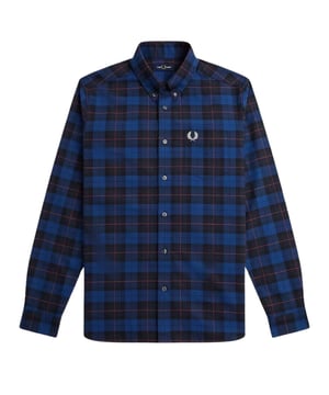 Eleva tu estilo informal con la camisa informal Fred Perry. Con el logo de la marca en el pecho izquierdo, esta camisa irradia sofisticación y atractivo atemporal. Perfecta para cualquier ocasión, esta camisa elevará tu guardarropa sin esfuerzo., 100% algodón, camisa azul marino, camisa de tartán, cierre de botones, manga larga, cuello. Ropa casual, camisa azul marino
