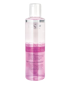 Desmaquillador waterpoof bifásico ojos y labios - Sense, para pieles sensibles 200 ml
Ref. PQESENS01

Descripción
Desmaquillador bifásico indicado para ojos y labios
200 ml

Elimina con facilidad cualquier resto de máscara y maquillaje, incluso los resistentes al agua
Formulado con Betaine y Panthenol que hidratan y calman la zona ocular además de fortalecer las pestañas
No deja sensación grasa
Dermatológicamente testado

Indicaciones: Indicado para ojos sensibles y usuarios de lentes de contacto
Período de conservación
12 meses tras apertura
Modo de empleo
Agitar antes de usar. Aplicar unas gotas del producto sobre un algodón y deslizarlo suavemente sobre la zona ocular (párpados y pestañas). Retirar los restos con el tónico apropiado al tipo del piel que se esté tratando
Ingredientes
Aqua (water), cyclopentasiloxane, isohexadecane, glycerin, betaine, panthenol, sodium chloride, isopropyl palmitate, polyaminopropyl biguanide, poloxamer 184, disodium edta, disodium phosphate, sodium hydroxide