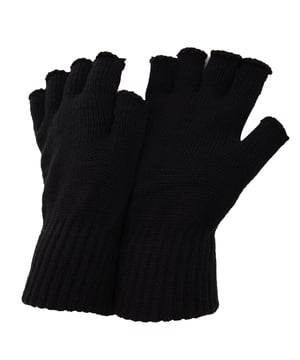 Mens fingerless winter gloves. Protects hands from the cold whilst allowing for optimum dexterity. Choice of 4 colours. One size. 96% Acrylic, 3% Polyester, 1% Elastic. Machine washable.