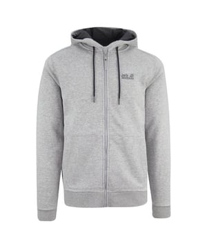 Jack Wolfskin Logo Chaqueta con capucha con cremallera Top de pista de hombre gris 1708331 6111