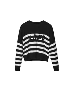 Marca: Desigual  
Género: Mujeres  
Tipo: Prendas de punto  
Color: Negro  
Patrón: Rayas  
Escote: Cuello redondo  
Mangas: Manga larga  
Cierre: Sin cierre  
Temporada: Otoño/invierno
